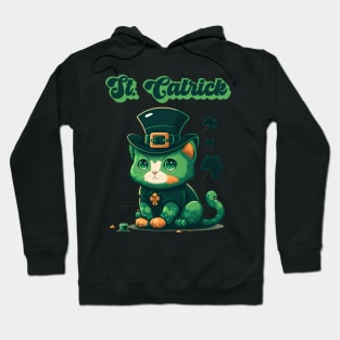 St Catrick Kitten Saint Patricks Day Lucky Cats Hoodie